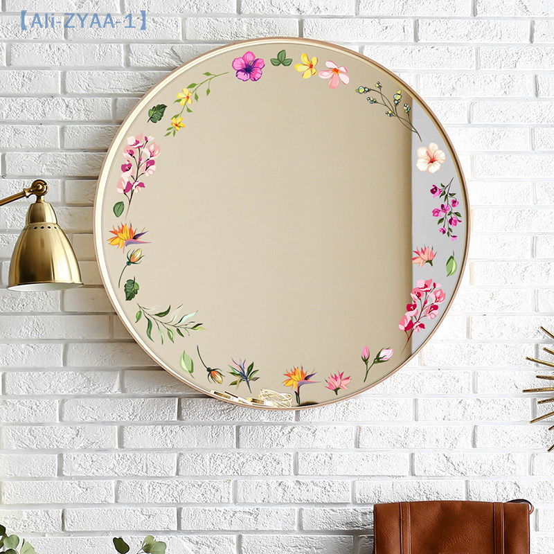 Jet Home Bathroom Mirrors - 【ZYAA-1】Floral Mirror Stickers Flower Wall Decals