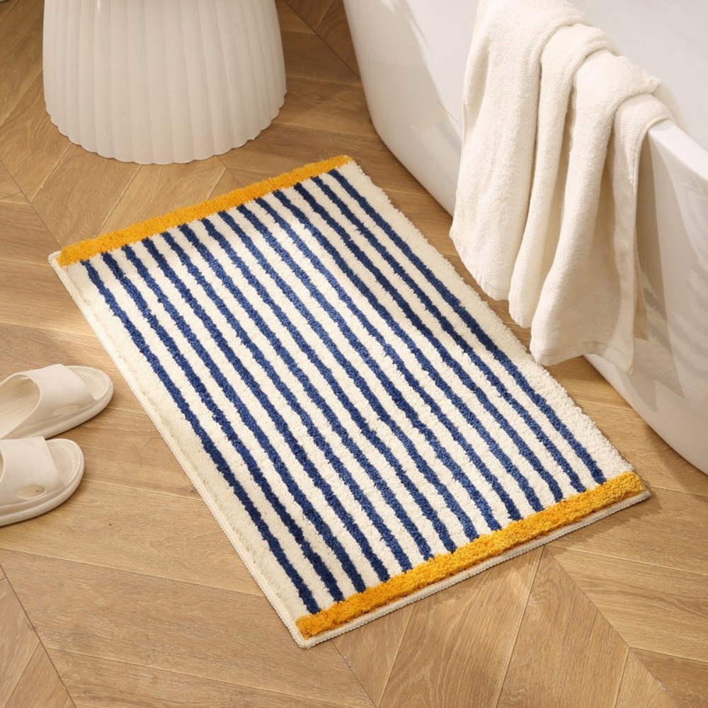 Zara Home Bathroom Mat - VIKAMA Minimalist Korean-Style Grid Print Carpet,