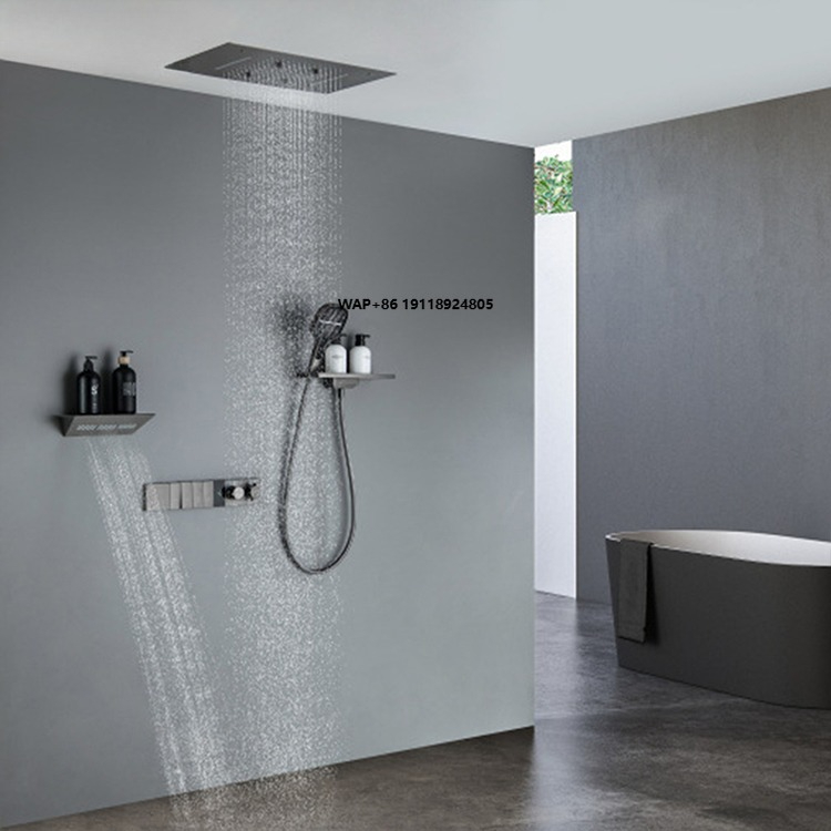 Shower Head Rain - Shower Faucet Set System Chrome Brushed