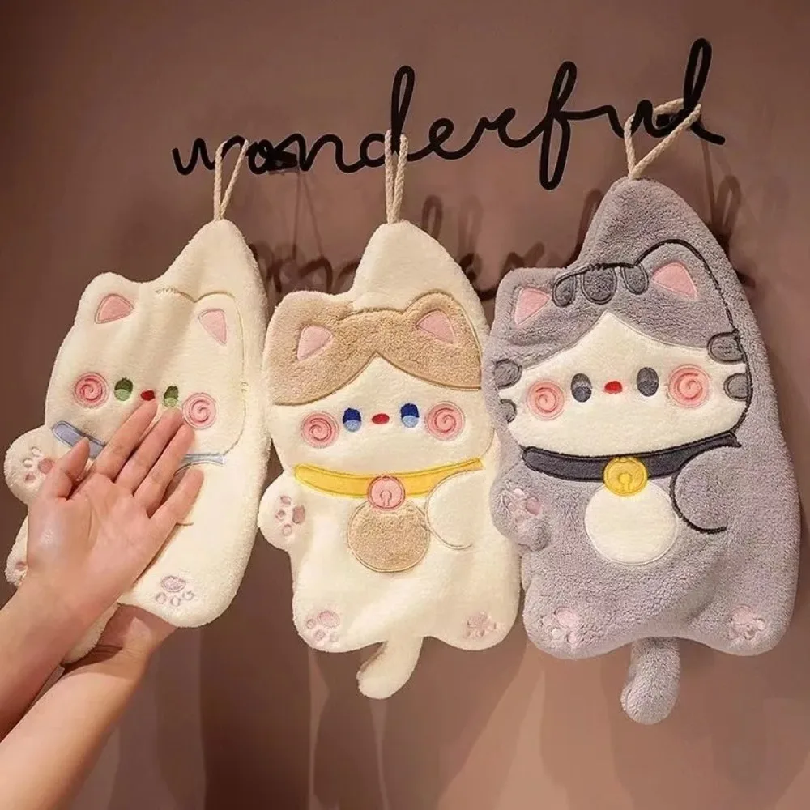 Cute Cat Hand Towel Quick Dryi - مراجعة Home Bathroom Supplies وسعره