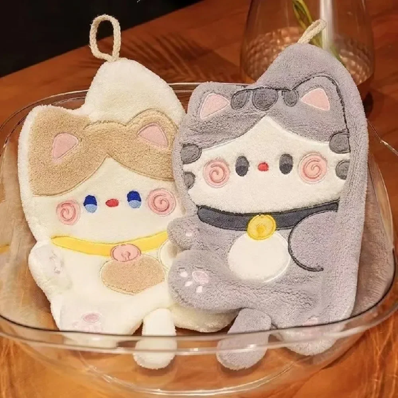 Cute Cat Hand Towel Quick Dryi - مراجعة Home Bathroom Supplies وسعره