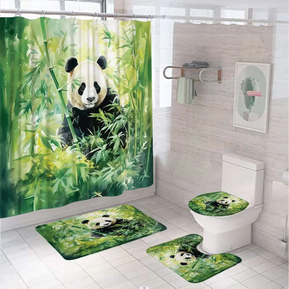 4Pc Watercolor Green Bamboo Sh - مراجعة Zara Home Bathroom Mat وسعره