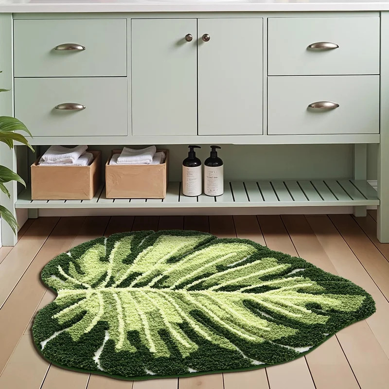VIKAMA Non-Slip Bath Mat Green - مراجعة Zara Home Bathroom Mat وسعره