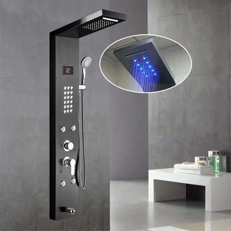 Luxury Black Color Thermostati - مراجعة Shower Head Rain وسعره