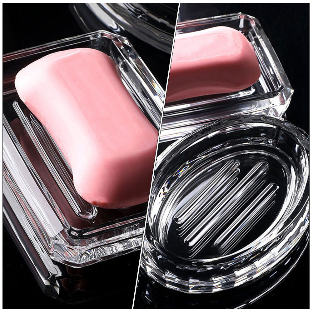 2Pcs Soap Box Transparent Glas - مراجعة Home Bathroom Supplies وسعره