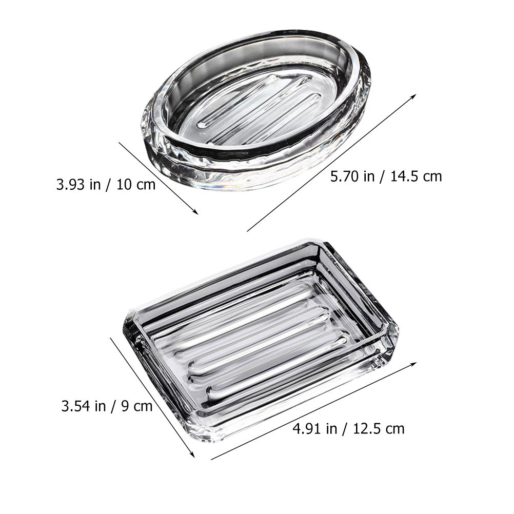 2Pcs Soap Box Transparent Glas - مراجعة Home Bathroom Supplies وسعره