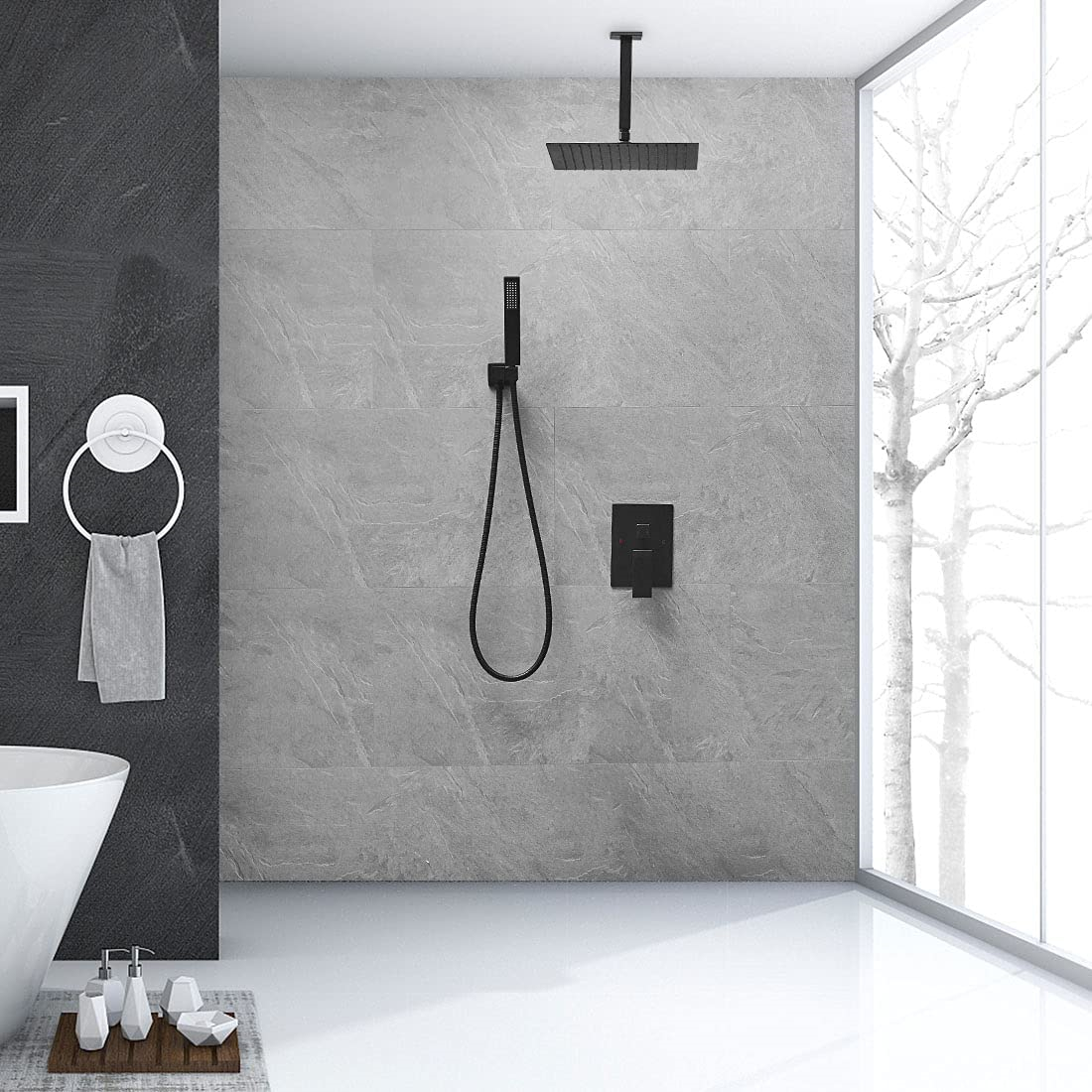 Ceiling Mount Shower System Ba - مراجعة Shower Head Rain وسعره