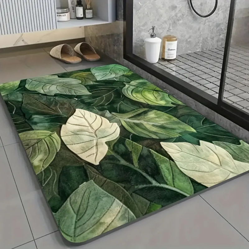 VIKAMA Forest Tropical Leaf Ba - مراجعة Zara Home Bathroom Mat وسعره