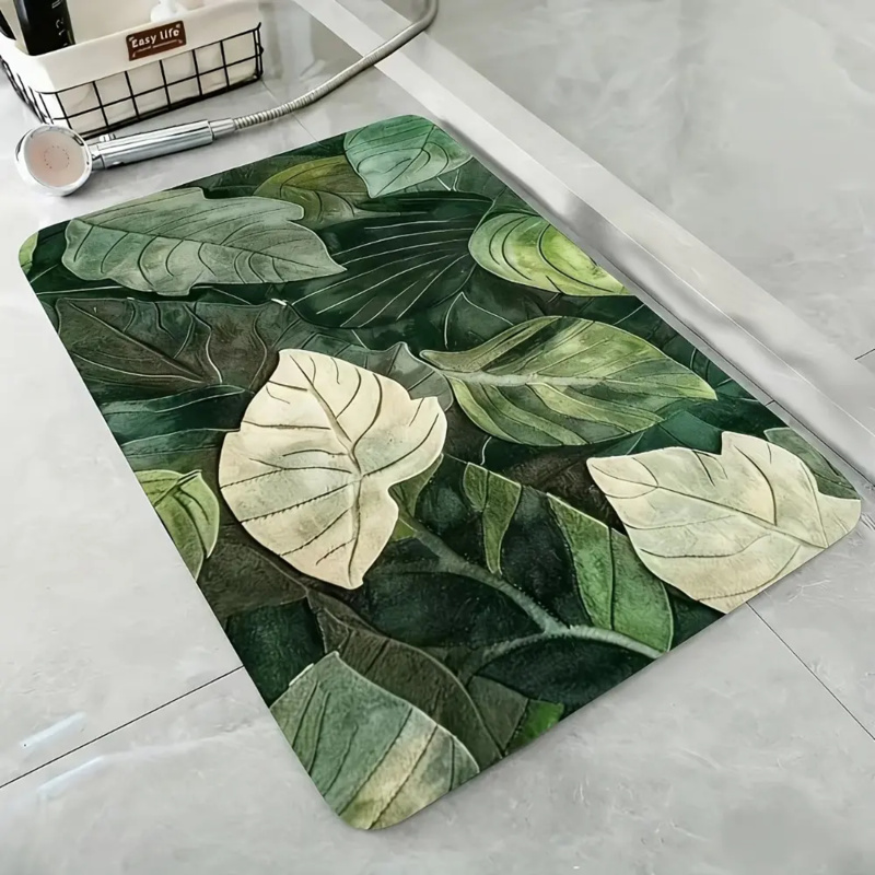 VIKAMA Forest Tropical Leaf Ba - مراجعة Zara Home Bathroom Mat وسعره