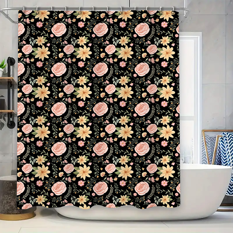 Black White Patterned Shower C - مراجعة Home Bathroom Remodel Diy وسعره