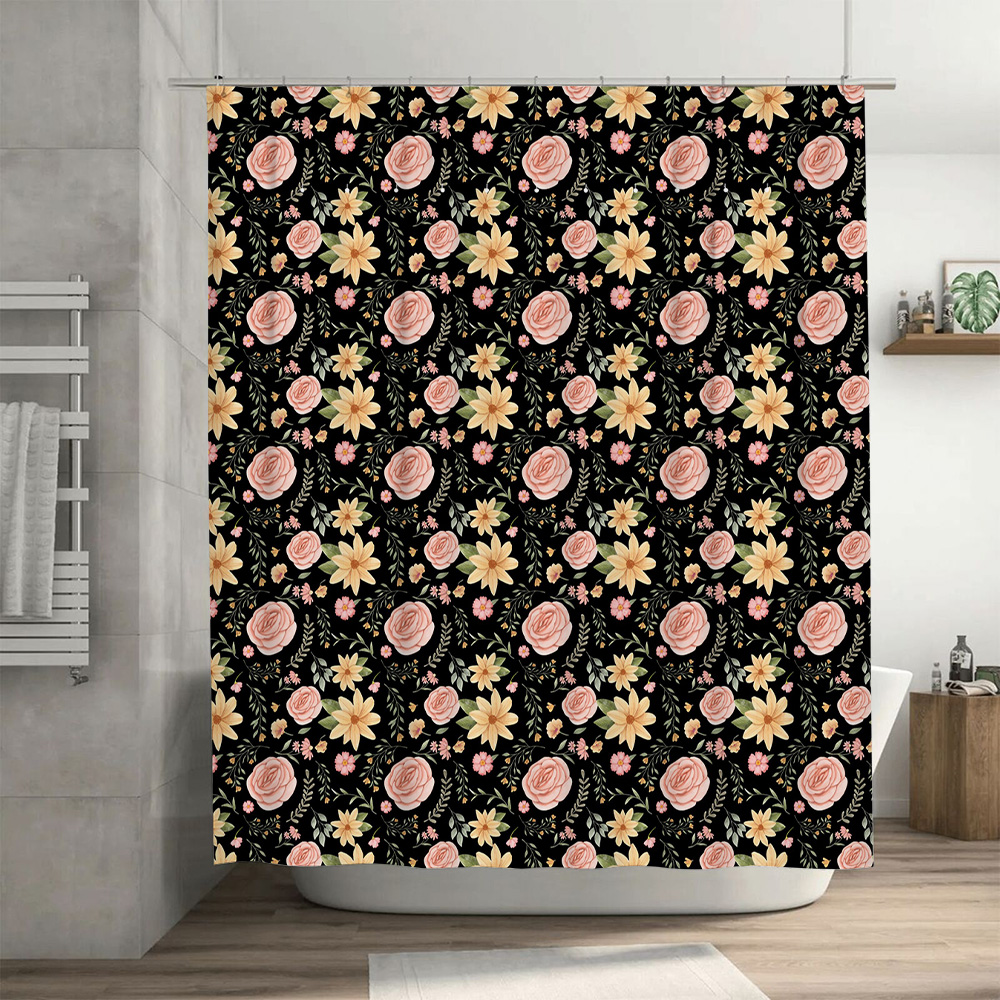 Black White Patterned Shower C - مراجعة Home Bathroom Remodel Diy وسعره
