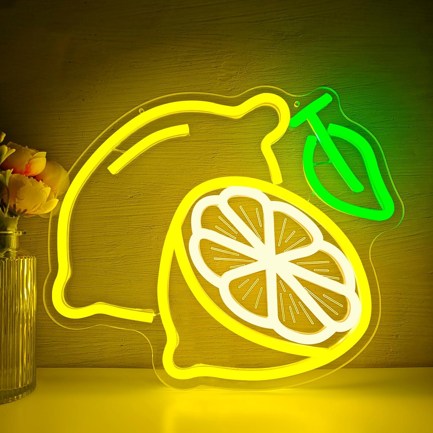Lemon Neon Sign Dimmable LED L - مراجعة Home For Bathroom وسعره