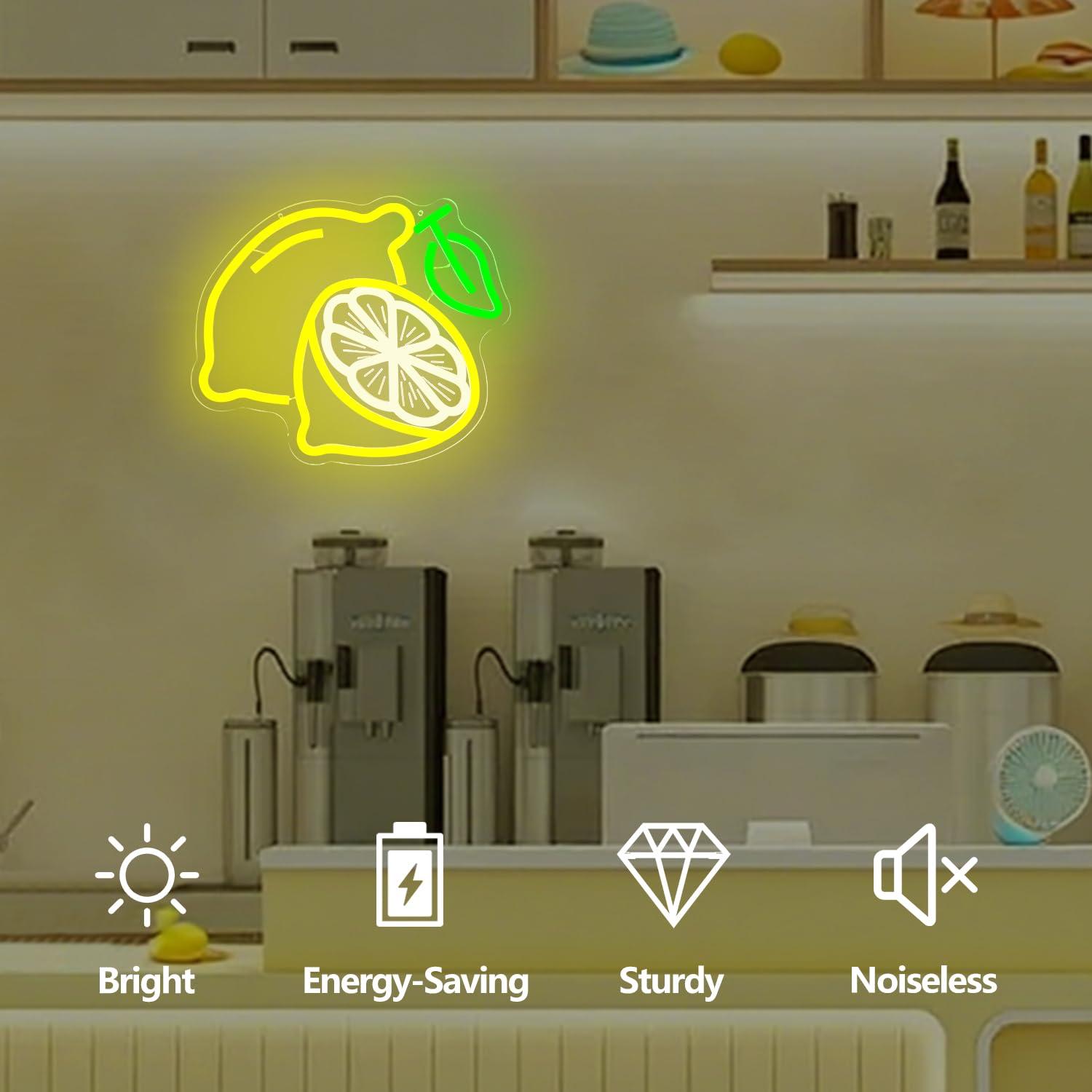 Lemon Neon Sign Dimmable LED L - مراجعة Home For Bathroom وسعره