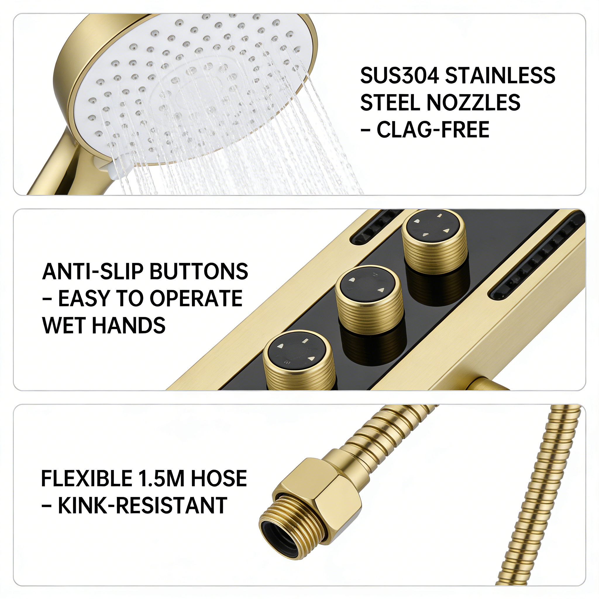 Brushed Gold Rain Shower Head  - مراجعة Shower Head Rain وسعره