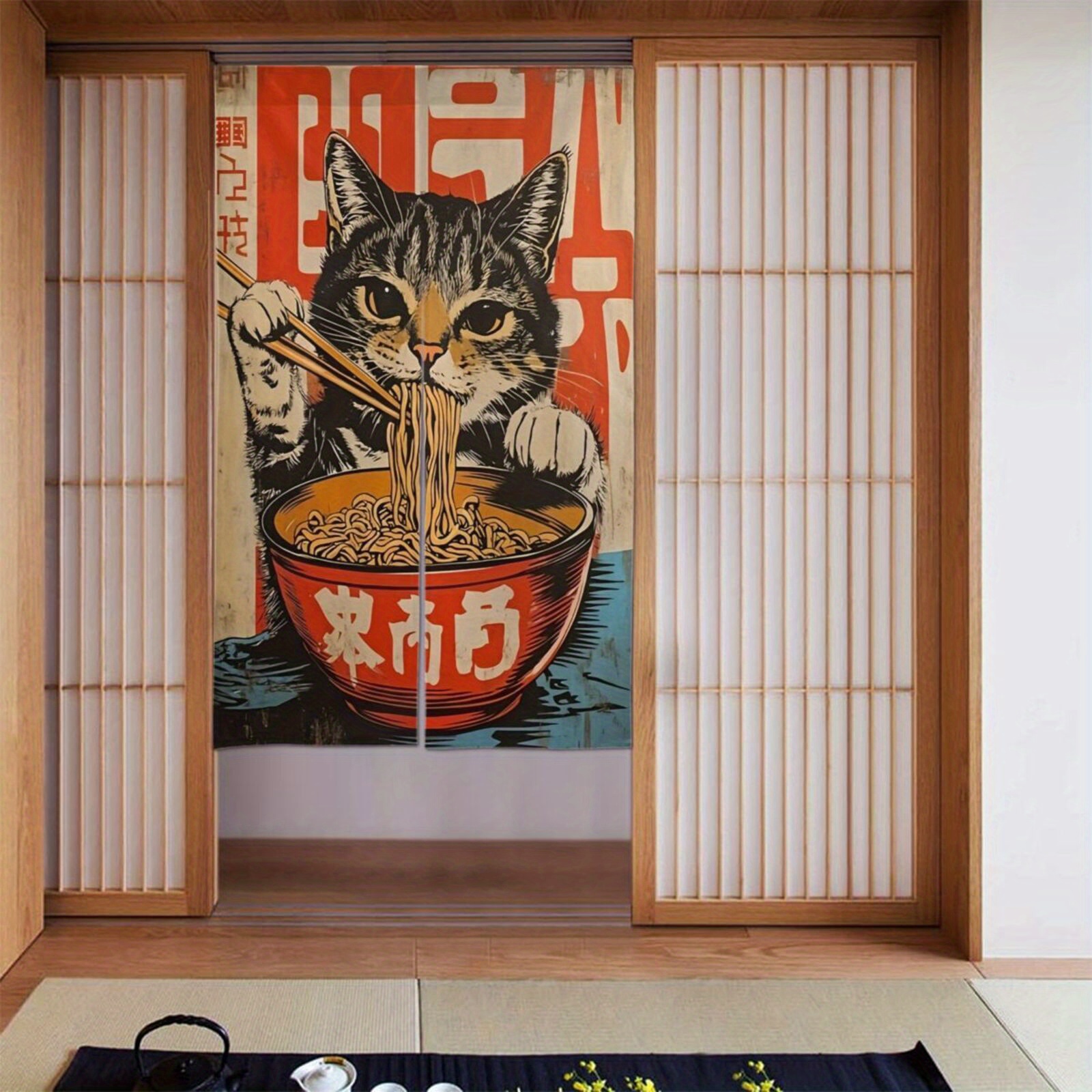 Japanese Lucky Cat Noren Door  - مراجعة Japanese Home Bathroom Design وسعره