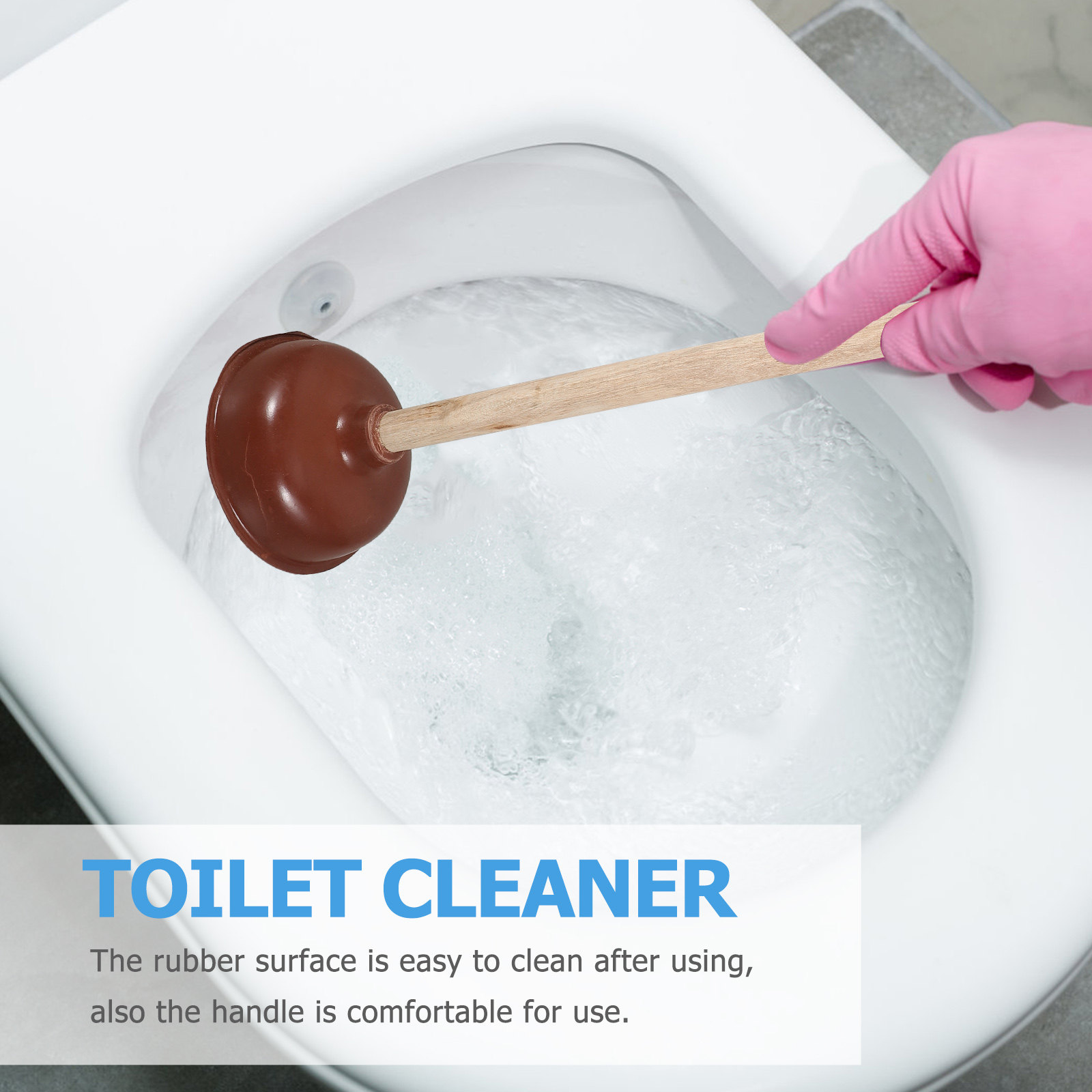 Wooden Rubber Toilet Plunger C - مراجعة Home Bathroom Supplies وسعره