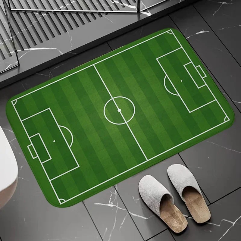 Soccer Field Pattern Door Mat  - مراجعة Zara Home Bathroom Mat وسعره