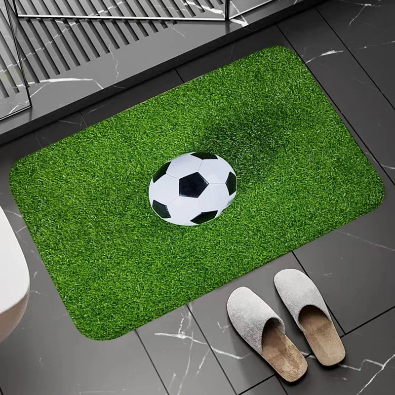 Soccer Field Pattern Door Mat  - مراجعة Zara Home Bathroom Mat وسعره