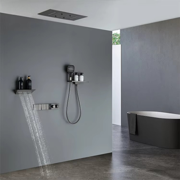 Shower Faucet Set System  Chro - مراجعة Shower Head Rain وسعره