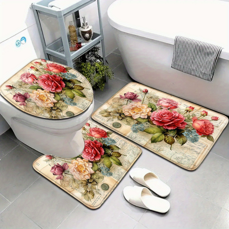 VIKAMA Vintage Floral Bath Mat - مراجعة Zara Home Bathroom Mat وسعره