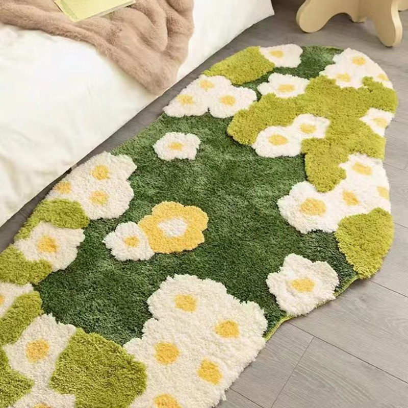 Aesthetic Tufting Moss Floral  - مراجعة Zara Home Bathroom Mat وسعره