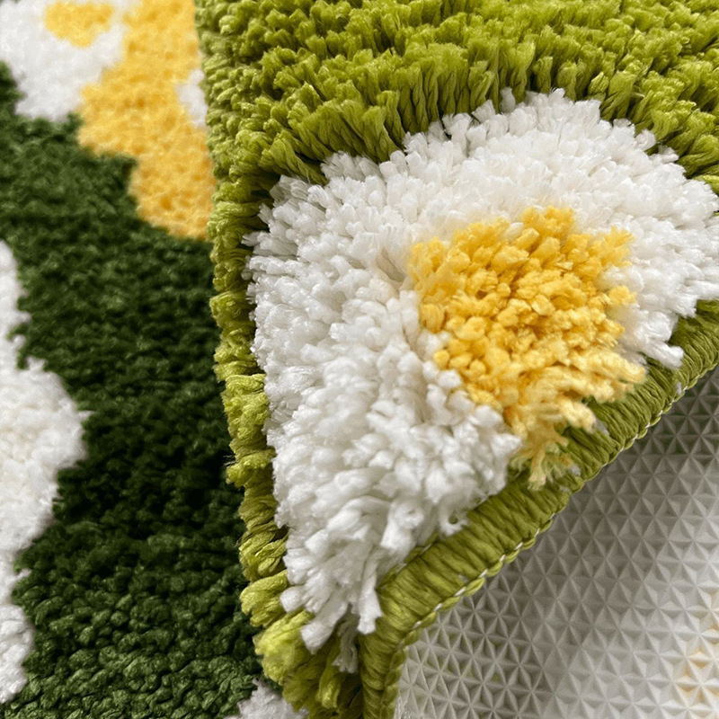 Aesthetic Tufting Moss Floral  - مراجعة Zara Home Bathroom Mat وسعره